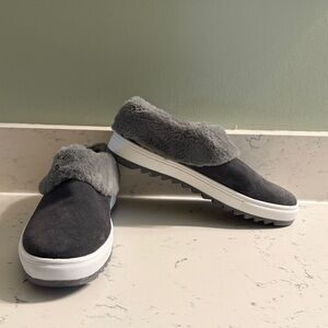 Blondo Gray Suede Fur-Lined Boots